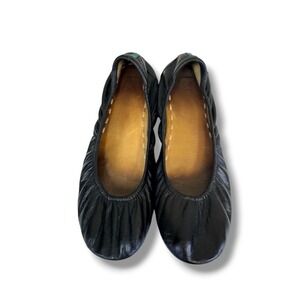 Tieks by Gavrieli Ballet Flats Black Leather Foldable Shoes Women's Size 10 Worn